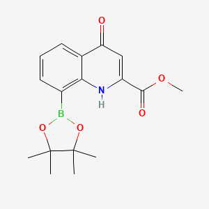 molecular formula C17H20BNO5 B7956651 Methyl 4-oxo-8-(tetramethyl-1,3,2-dioxaborolan-2-yl)-1,4-dihydroquinoline-2-carboxylate 