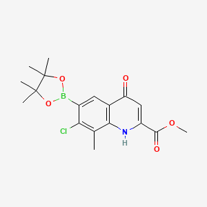 Methyl 7-chloro-8-methyl-4-oxo-6-(tetramethyl-1,3,2-dioxaborolan-2-yl)-1,4-dihydroquinoline-2-carboxylate