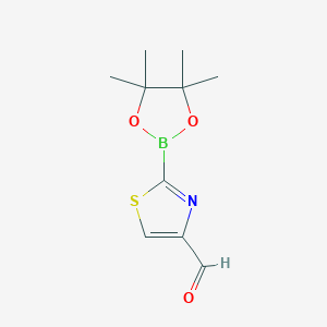 molecular formula C10H14BNO3S B7956671 2-(Tetramethyl-1,3,2-dioxaborolan-2-yl)-1,3-thiazole-4-carbaldehyde 