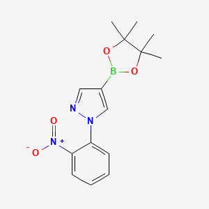 molecular formula C15H18BN3O4 B7956672 1-(2-Nitrophenyl)-4-(tetramethyl-1,3,2-dioxaborolan-2-yl)pyrazole 