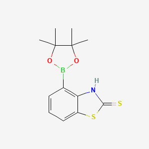 molecular formula C13H16BNO2S2 B7956676 4-(Tetramethyl-1,3,2-dioxaborolan-2-yl)-1,3-benzothiazole-2-thiol 