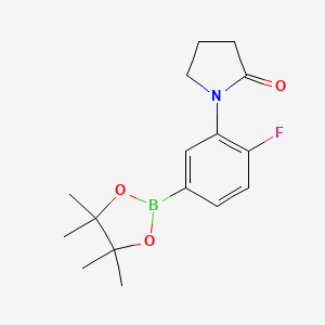 molecular formula C16H21BFNO3 B7956678 1-[2-Fluoro-5-(tetramethyl-1,3,2-dioxaborolan-2-yl)phenyl]pyrrolidin-2-one 