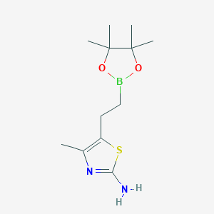molecular formula C12H21BN2O2S B7956686 4-Methyl-5-[2-(tetramethyl-1,3,2-dioxaborolan-2-yl)ethyl]-1,3-thiazol-2-amine 