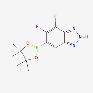 molecular formula C12H14BF2N3O2 B7956715 6,7-Difluoro-5-(tetramethyl-1,3,2-dioxaborolan-2-yl)-1h-1,2,3-benzotriazole 