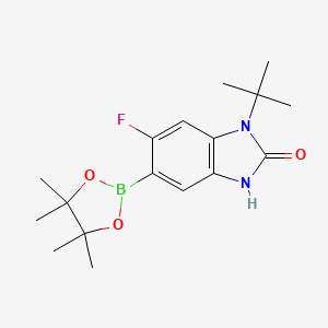 molecular formula C17H24BFN2O3 B7956721 1-tert-Butyl-6-fluoro-5-(tetramethyl-1,3,2-dioxaborolan-2-yl)-3H-1,3-benzodiazol-2-one 