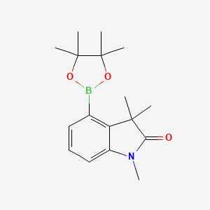 molecular formula C17H24BNO3 B7956730 1,3,3-Trimethyl-4-(tetramethyl-1,3,2-dioxaborolan-2-yl)-2,3-dihydro-1h-indol-2-one 