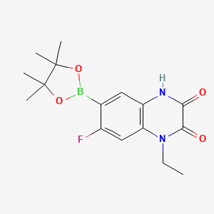molecular formula C16H20BFN2O4 B7956733 1-Ethyl-7-fluoro-6-(tetramethyl-1,3,2-dioxaborolan-2-yl)-4H-quinoxaline-2,3-dione 