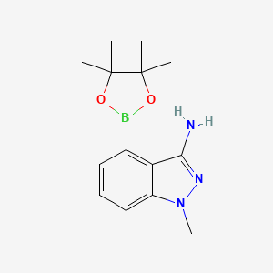 molecular formula C14H20BN3O2 B7956745 1-Methyl-4-(tetramethyl-1,3,2-dioxaborolan-2-yl)indazol-3-amine 