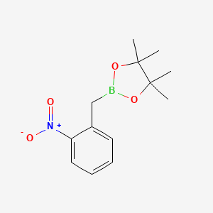 molecular formula C13H18BNO4 B7956756 4,4,5,5-Tetramethyl-2-[(2-nitrophenyl)methyl]-1,3,2-dioxaborolane 