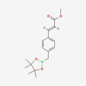 molecular formula C17H23BO4 B7956760 Methyl (2E)-3-{4-[(tetramethyl-1,3,2-dioxaborolan-2-yl)methyl]phenyl}prop-2-enoate 