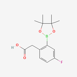 molecular formula C14H18BFO4 B7956776 2-[4-Fluoro-2-(tetramethyl-1,3,2-dioxaborolan-2-yl)phenyl]acetic acid 