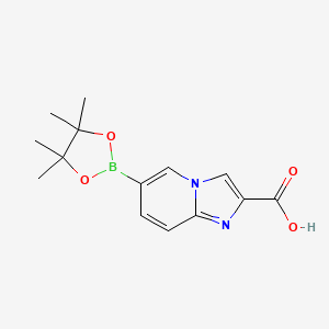 molecular formula C14H17BN2O4 B7956784 6-(Tetramethyl-1,3,2-dioxaborolan-2-yl)imidazo[1,2-a]pyridine-2-carboxylic acid 