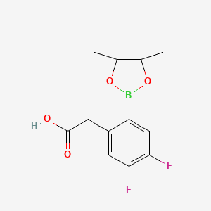 molecular formula C14H17BF2O4 B7956791 2-[4,5-Difluoro-2-(tetramethyl-1,3,2-dioxaborolan-2-yl)phenyl]acetic acid 