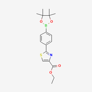 molecular formula C18H22BNO4S B7956803 Ethyl 2-[4-(tetramethyl-1,3,2-dioxaborolan-2-yl)phenyl]-1,3-thiazole-4-carboxylate 
