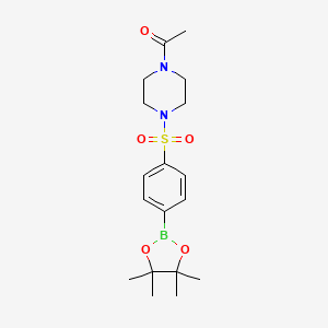 molecular formula C18H27BN2O5S B7956843 1-(4-{[4-(Tetramethyl-1,3,2-dioxaborolan-2-yl)benzene]sulfonyl}piperazin-1-yl)ethanone 