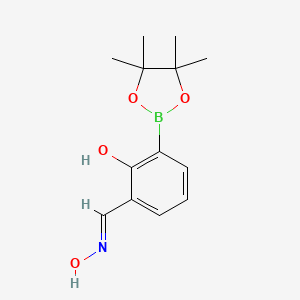 molecular formula C13H18BNO4 B7956850 2-[(E)-hydroxyiminomethyl]-6-(4,4,5,5-tetramethyl-1,3,2-dioxaborolan-2-yl)phenol 
