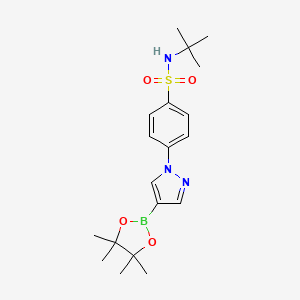 N-tert-Butyl-4-[4-(tetramethyl-1,3,2-dioxaborolan-2-yl)pyrazol-1-yl]benzenesulfonamide