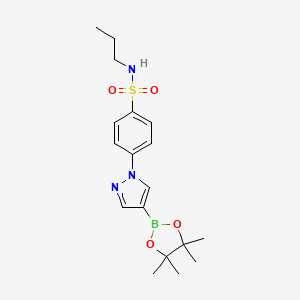 molecular formula C18H26BN3O4S B7956868 N-Propyl-4-[4-(tetramethyl-1,3,2-dioxaborolan-2-yl)pyrazol-1-yl]benzenesulfonamide 
