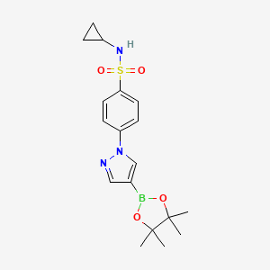 molecular formula C18H24BN3O4S B7956874 N-Cyclopropyl-4-[4-(tetramethyl-1,3,2-dioxaborolan-2-yl)pyrazol-1-yl]benzenesulfonamide 