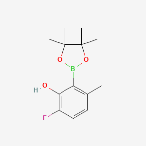 molecular formula C13H18BFO3 B7956875 6-Fluoro-3-methyl-2-(4,4,5,5-tetramethyl-1,3,2-dioxaborolan-2-YL)phenol 