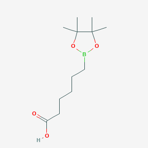 molecular formula C12H23BO4 B7956948 6-(Tetramethyl-1,3,2-dioxaborolan-2-yl)hexanoic acid 