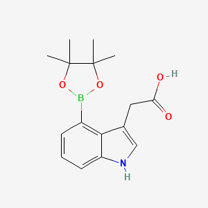 molecular formula C16H20BNO4 B7956959 [4-(Tetramethyl-1,3,2-dioxaborolan-2-yl)-1H-indol-3-yl]acetic acid 