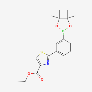 molecular formula C18H22BNO4S B7956985 Ethyl 2-[3-(tetramethyl-1,3,2-dioxaborolan-2-yl)phenyl]-1,3-thiazole-4-carboxylate 