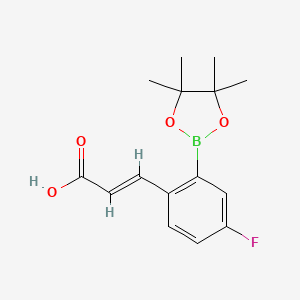 molecular formula C15H18BFO4 B7956988 (2E)-3-[4-Fluoro-2-(tetramethyl-1,3,2-dioxaborolan-2-yl)phenyl]prop-2-enoic acid 