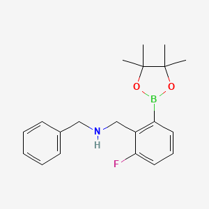 molecular formula C20H25BFNO2 B7956993 Benzyl({[2-fluoro-6-(tetramethyl-1,3,2-dioxaborolan-2-yl)phenyl]methyl})amine 