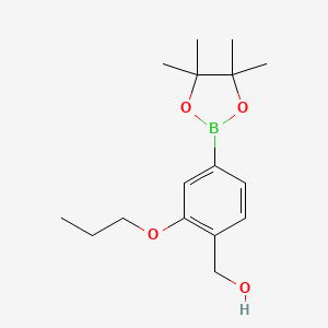 molecular formula C16H25BO4 B7957013 [2-Propoxy-4-(tetramethyl-1,3,2-dioxaborolan-2-yl)phenyl]methanol 