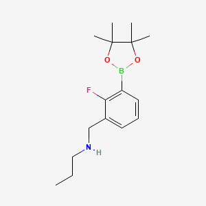 {[2-Fluoro-3-(tetramethyl-1,3,2-dioxaborolan-2-yl)phenyl]methyl}(propyl)amine