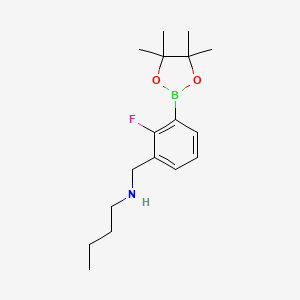 molecular formula C17H27BFNO2 B7957023 Butyl({[2-fluoro-3-(tetramethyl-1,3,2-dioxaborolan-2-yl)phenyl]methyl})amine 