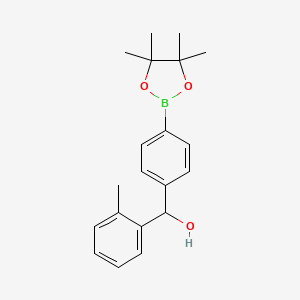 molecular formula C20H25BO3 B7957054 (2-Methylphenyl)[4-(tetramethyl-1,3,2-dioxaborolan-2-yl)phenyl]methanol 