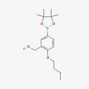 molecular formula C17H27BO4 B7957058 [2-Butoxy-5-(tetramethyl-1,3,2-dioxaborolan-2-yl)phenyl]methanol 