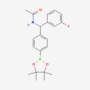 N-[(3-Fluorophenyl)[4-(tetramethyl-1,3,2-dioxaborolan-2-yl)phenyl]methyl]acetamide
