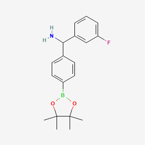 molecular formula C19H23BFNO2 B7957067 (3-Fluorophenyl)[4-(tetramethyl-1,3,2-dioxaborolan-2-yl)phenyl]methanamine 