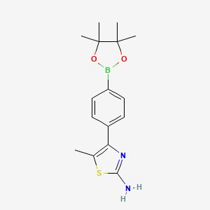 molecular formula C16H21BN2O2S B7957076 5-Methyl-4-[4-(tetramethyl-1,3,2-dioxaborolan-2-yl)phenyl]-1,3-thiazol-2-amine 