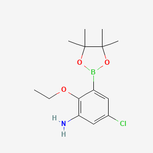 molecular formula C14H21BClNO3 B7957088 5-Chloro-2-ethoxy-3-(tetramethyl-1,3,2-dioxaborolan-2-yl)aniline 