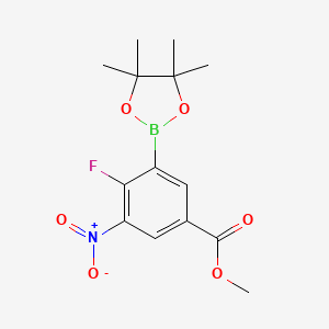 molecular formula C14H17BFNO6 B7957093 2-Fluoro-5-(methoxycarbonyl)-3-nitrophenylboronic Acid Pinacol Ester 