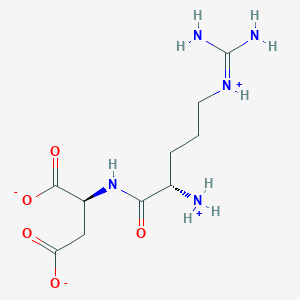 molecular formula C10H19N5O5 B7957154 (2S)-2-[[(2S)-2-azaniumyl-5-(diaminomethylideneazaniumyl)pentanoyl]amino]butanedioate 