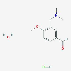 molecular formula C11H18ClNO3 B7957206 3-[(Dimethylamino)methyl]-4-methoxybenzaldehyde hcl hydrate 