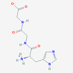 molecular formula C10H15N5O4 B7957260 2-[[2-[[(2S)-2-azaniumyl-3-(1H-imidazol-5-yl)propanoyl]amino]acetyl]amino]acetate 