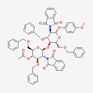 4-Methoxyphenyl 4-o-(4-o-acetyl-3,6-di-o-benzyl-2-deoxy-2-phthalimido-beta-d-glucopyranosyl)-3,6-di-o-benzyl-2-deoxy-2-phthalimido-beta-d-glucopyranoside