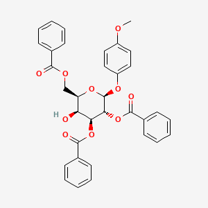 molecular formula C34H30O10 B7957279 4-Methoxyphenyl 2,3,6-tri-o-benzoyl-beta-d-galactopyranoside 