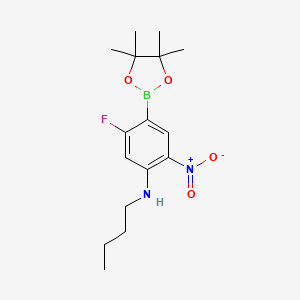 molecular formula C16H24BFN2O4 B7957300 N-Butyl-5-fluoro-2-nitro-4-(tetramethyl-1,3,2-dioxaborolan-2-yl)aniline 