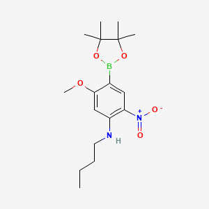 molecular formula C17H27BN2O5 B7957301 N-Butyl-5-methoxy-2-nitro-4-(tetramethyl-1,3,2-dioxaborolan-2-yl)aniline 