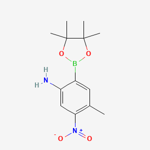 molecular formula C13H19BN2O4 B7957314 4-Methyl-5-nitro-2-(tetramethyl-1,3,2-dioxaborolan-2-yl)aniline 