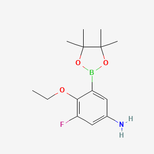 molecular formula C14H21BFNO3 B7957316 4-Ethoxy-3-fluoro-5-(tetramethyl-1,3,2-dioxaborolan-2-yl)aniline 
