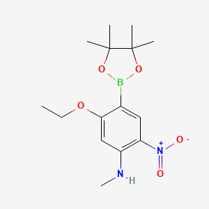 molecular formula C15H23BN2O5 B7957328 5-Ethoxy-N-methyl-2-nitro-4-(tetramethyl-1,3,2-dioxaborolan-2-yl)aniline 