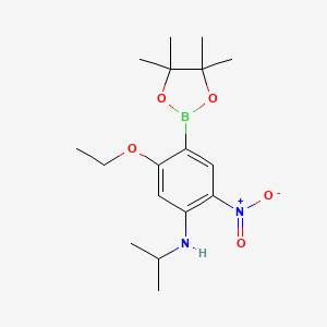 molecular formula C17H27BN2O5 B7957371 5-Ethoxy-N-isopropyl-2-nitro-4-(tetramethyl-1,3,2-dioxaborolan-2-yl)aniline 